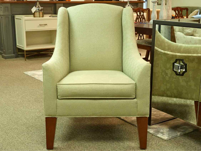 Ethan Allen Tightback Arm Chair in Seafoam