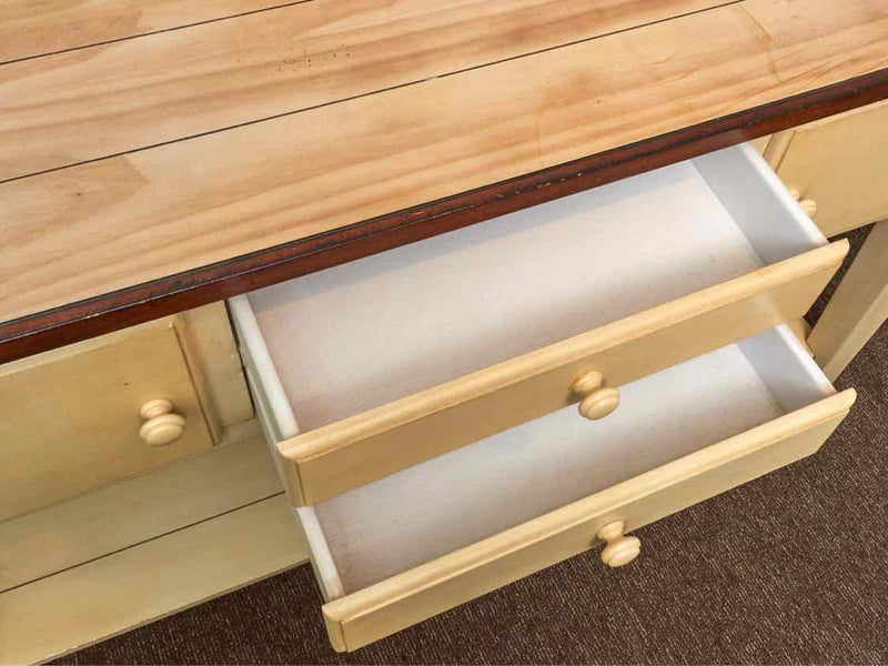 Natural Fir Top 'Antique Cream' Finish 2 Drawer 2 Door  Shelf Server/Console