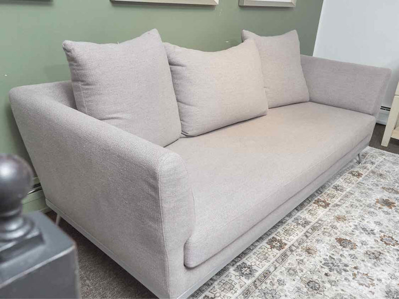 Italia  "Heather Grey' Bench Cushion 3 Back Cushions Sofa