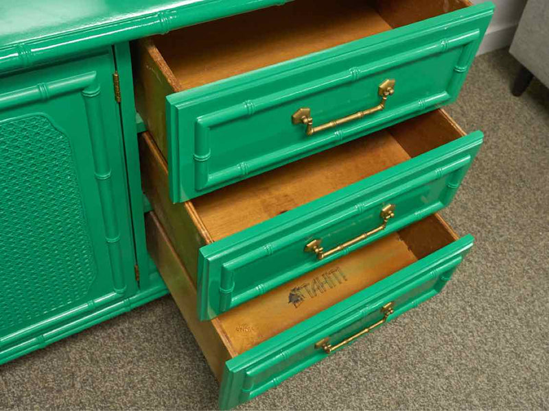 Faux Bamboo Dresser in Lime Green