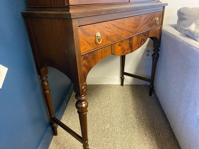 Limbert Burled Walnut Glass Door Display Cabinet