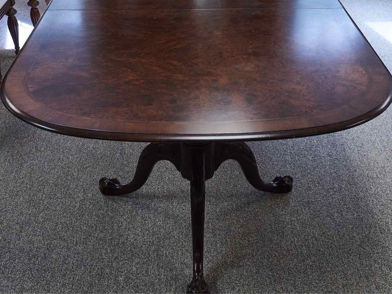 Banded Mahogany Double Pedestal Dining Table