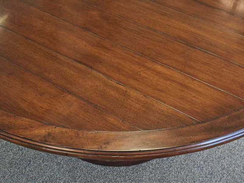 Kravet Round Chestnut Finish Plank Top Dining Table