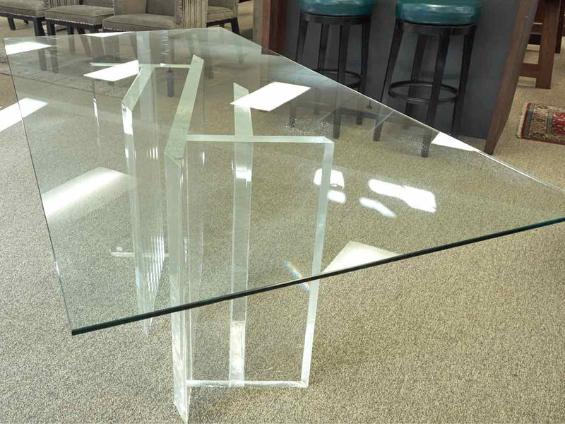 Rectangular Glass Dining Table wth Lucite Base