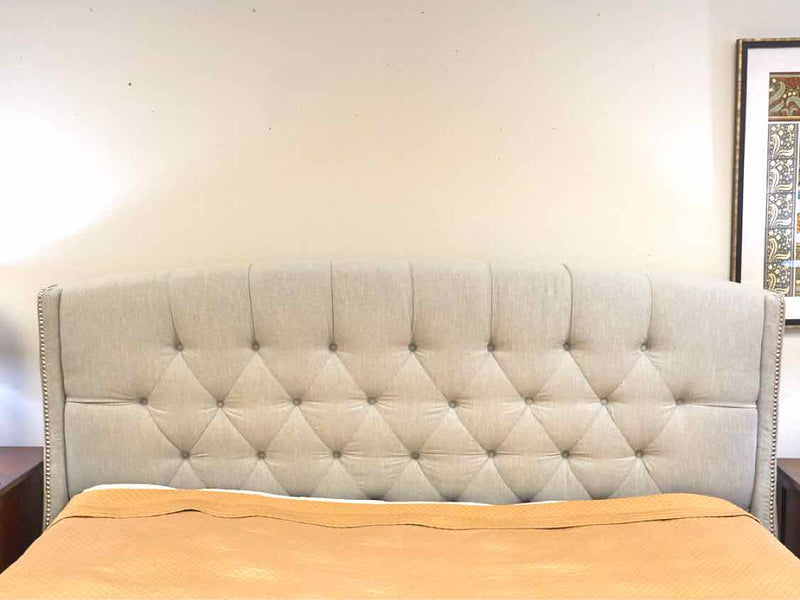 Dove Gray Tufted King Bed