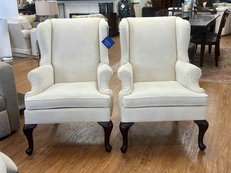 Pottery Barn Pair of 'Gramercy' Wing Chairs