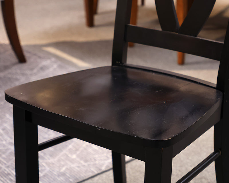 Set of 4 Dining Chairs in Black Finish