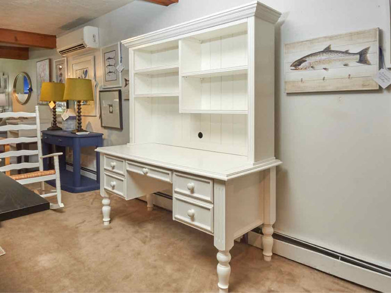 Ballard Design White 2 Drawer/1 File/Pull Down Surface  Desk & Hutch