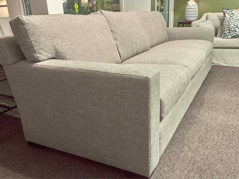 Crate & Barrel "Axis II" Custom Gray Brown  High Performance Fabric 3 Seat Sofa