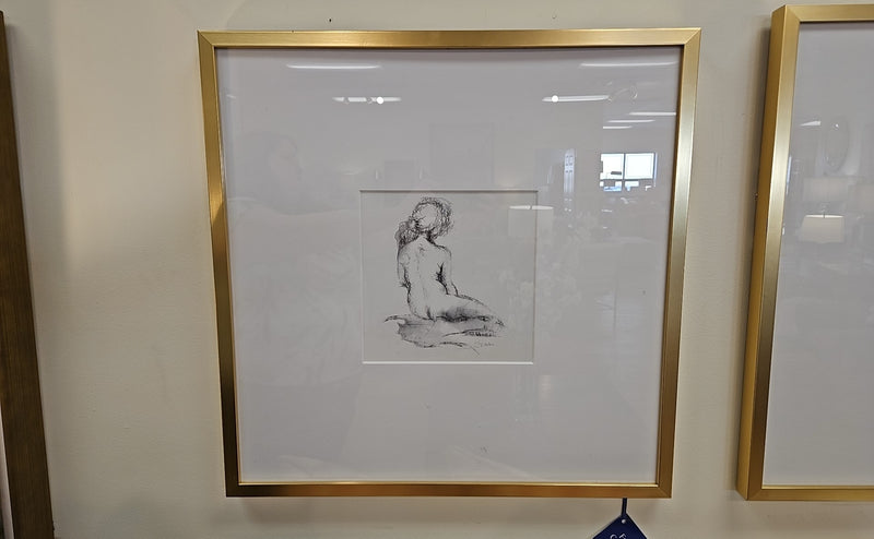 Pottery Barn 'Seated Figure' Print