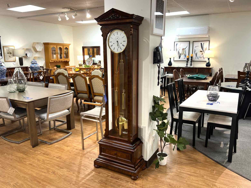 Comitti of London Burled Walnut Grandfather Clock