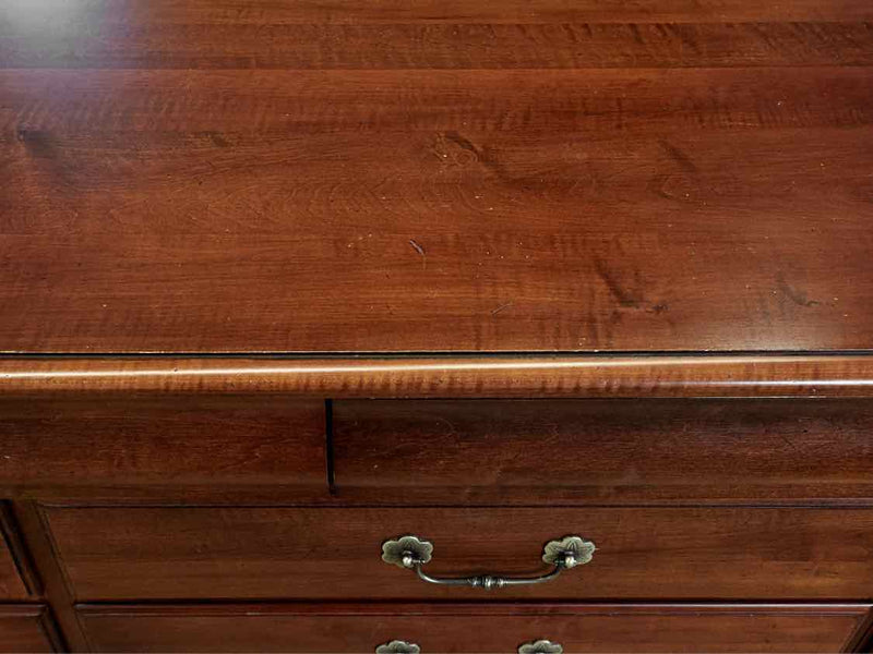 Ethan Allen British Classic Cherry 9 Drawer Dresser with Fluted Column Sides