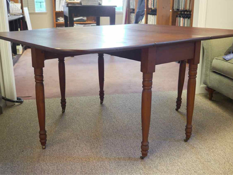 19th Mahogany Drop Leaf  Gate Leg Dining Table on Casters