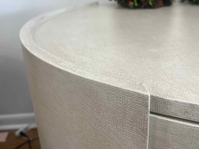 Round Faux Shagreen Side Table