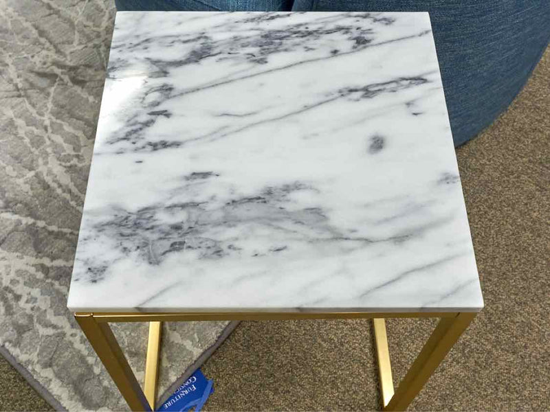 Crate & Barrel Marble Top C Table