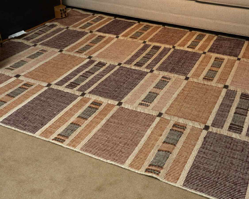 'Anni Rug' 70% Wool 30% Cotton Textured 9'x 11'.6" Area Rug (238KG9JA)