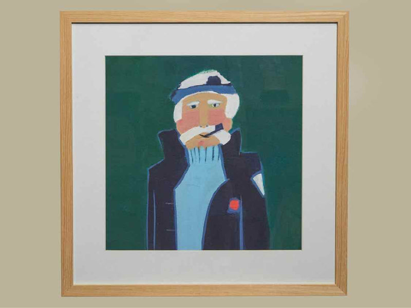 Framed Giclee: "Sailor with Blue Pea Coat"