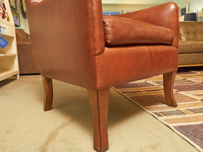 Edward Ferrell 'Sienna Brown' Leather Chestnut  Legs  Chair