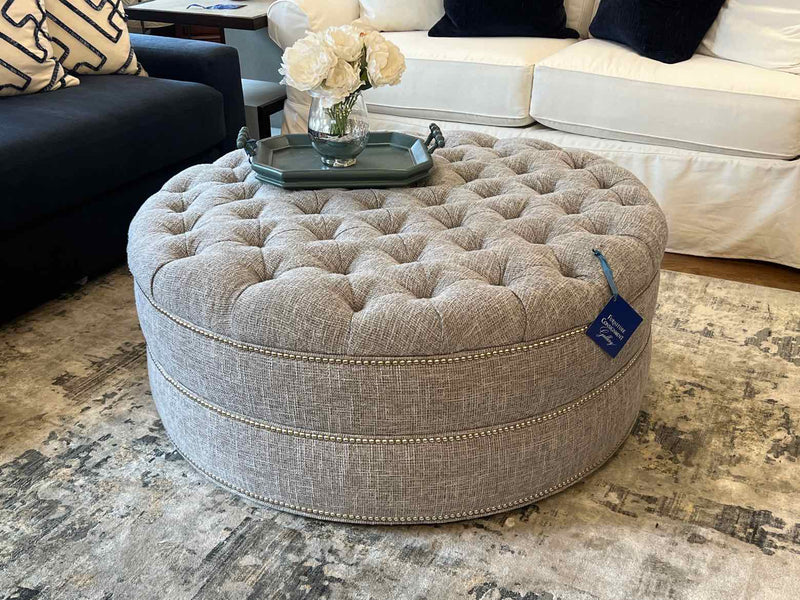 Century Furniture Tufted Grey Ottoman