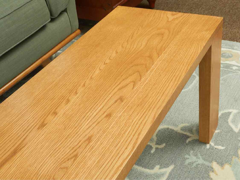 Oak Parson Bench Style Cocktail Table