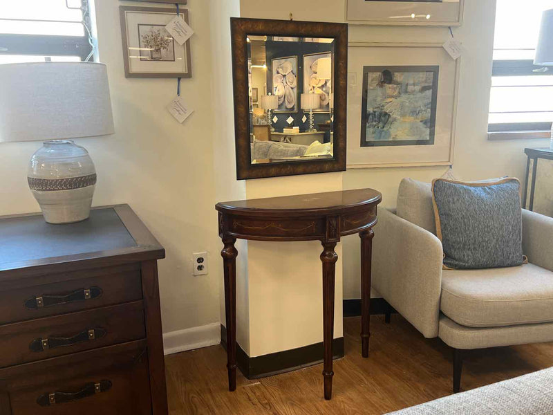 Ethan Allen Stenciled Demilune w/ Mirror