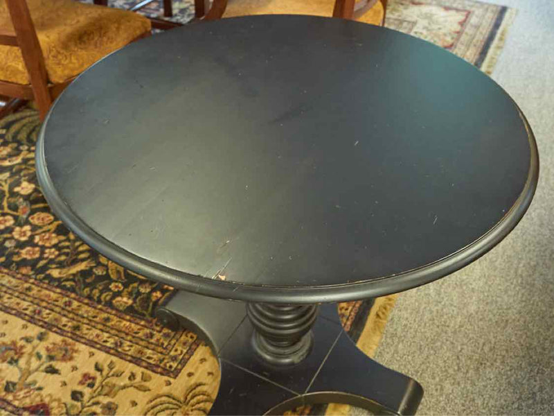 Ethan Allen Rustic Pedestal Base Accent Table