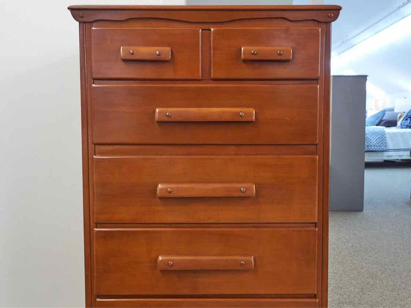 Rock Maple 6 Drawer Chest with Wood Pulls