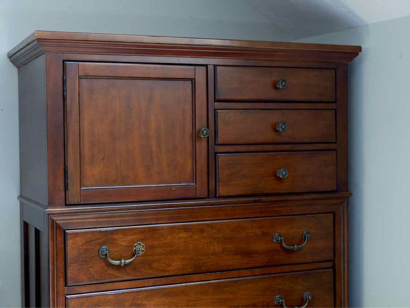 Crescent Furniture Dark Cherry Chifforobe With Antiqued Hardware