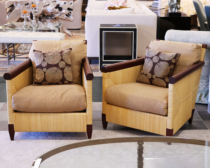 Pair of Dongia accent chairs.