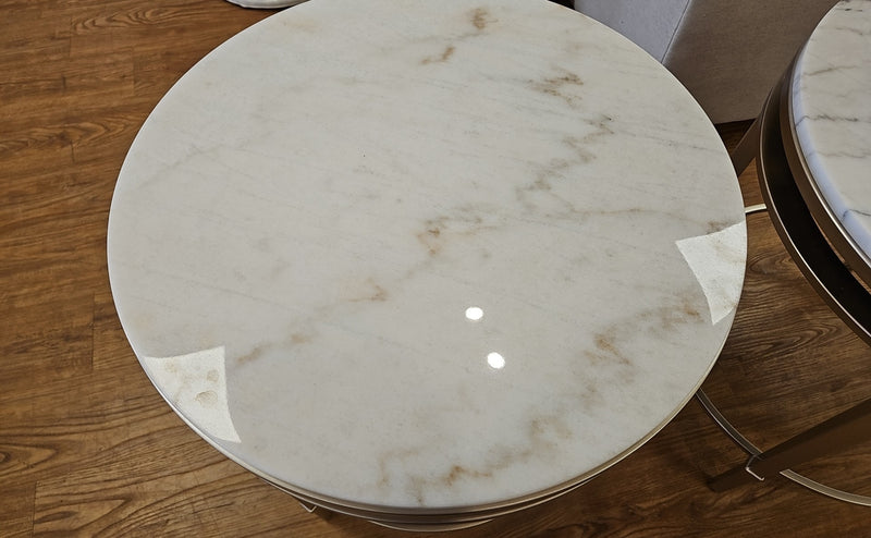 Pair of 'Milroy' Marble Side Tables