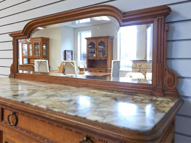 Antique Maple Sideboard W/ Marble Top