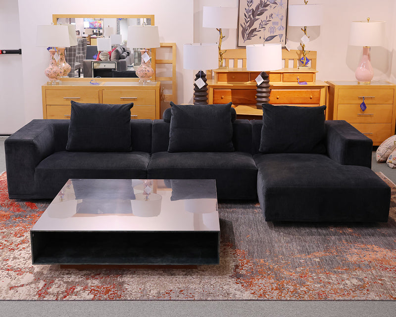 Eilersen Navy Blue 3-Piece Sectional with RAF Chaise