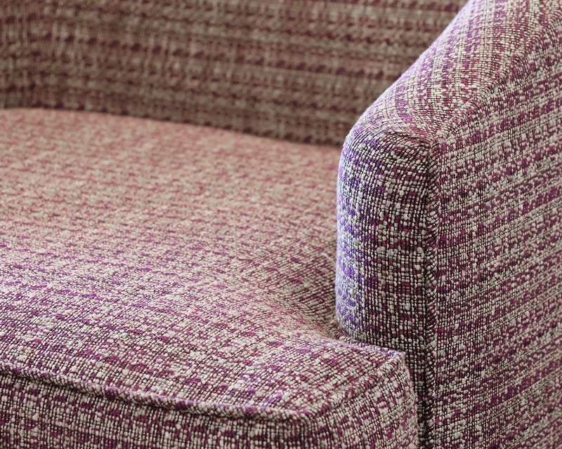 Mitchell Gold+Bob Williams Skirted Swivel Glider with Ottoman in Purple Tweed