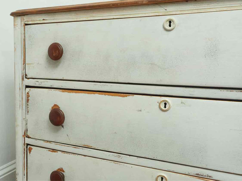 Distressed White Finish 3 DrawerFir Top  Chest