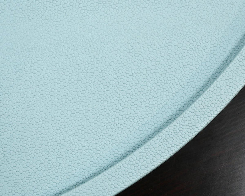 Blue Faux Leather Shagreen Tray