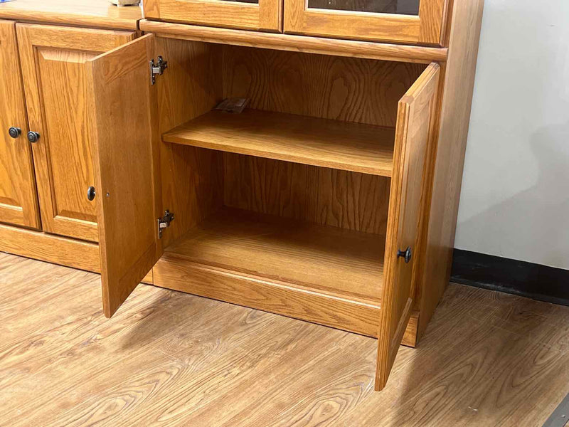 Oak 4-Door Display Cabinet