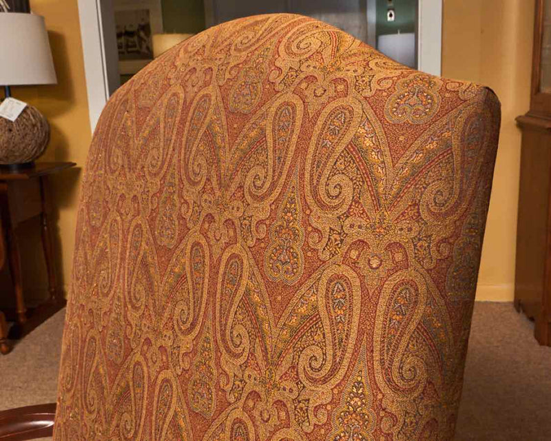 Set Of 6 Ethan Allen 2 Paisley Arm & 4 'Golden Rod' Upholstered i Dining Chairs