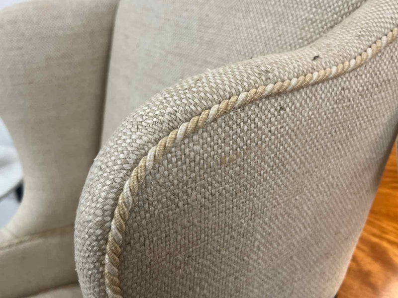 Queen Anne Wing Chair in Oatmeal