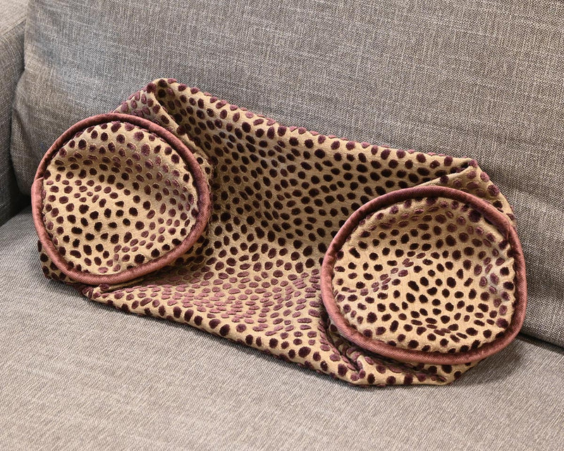 Bolster Pillow Covers Only in Plum/Bronze-Polka-dot