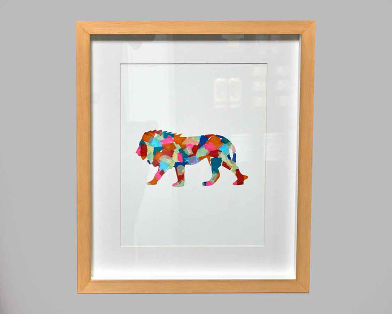 Framed hand painting: Mosaic Animals: 2/4