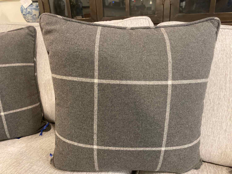 Grey on Grey Grid Accent Pillow