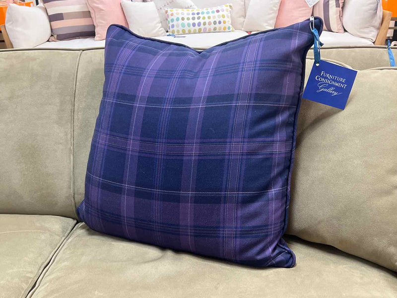 Purple/Navy Plaid Pillow