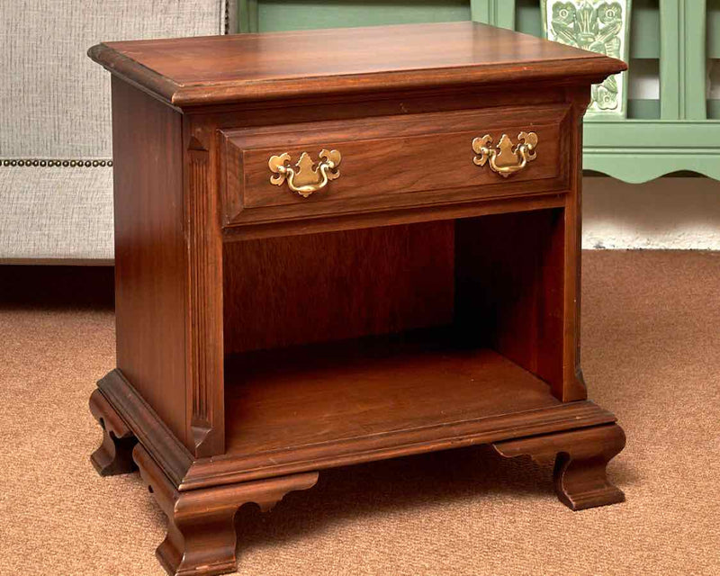 Pennsylvania House Cherry  1 Drawer& Shelf White Finish  Side Table