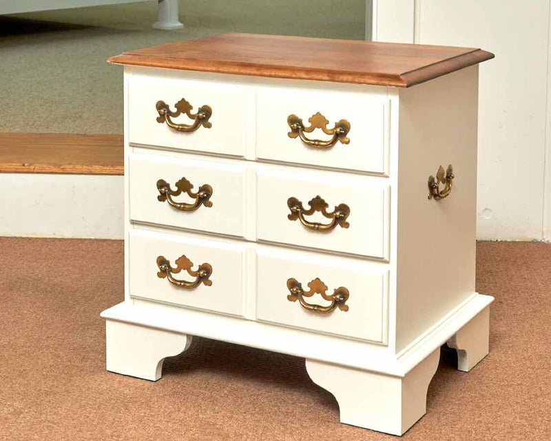 Cherry Top 3 Drawer In White Finish Side Table