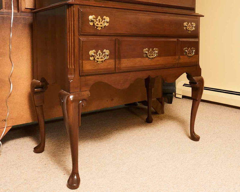 Dark Stained Cherry 5 Over 2 Drawer Highboy Chest