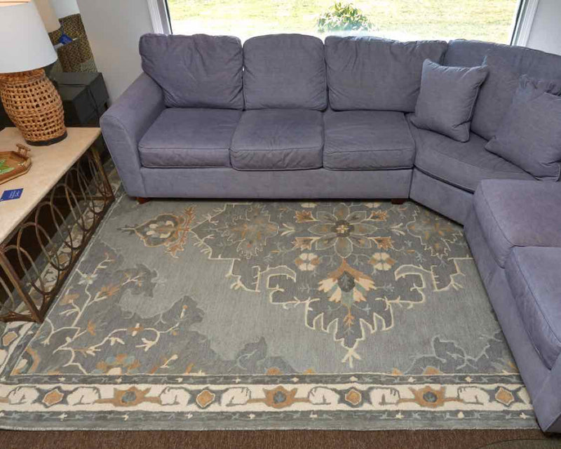 Rizzy Home  'Resonant' 100% Wool Pile In Gray/Blue/Ivory & Mustard Area Rug