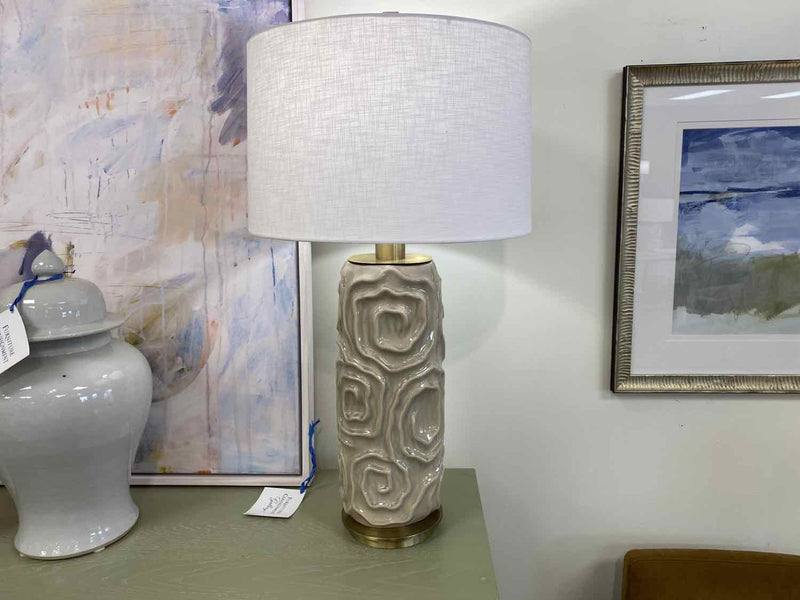 Uttermost Pair of "Zade" Crackled Grey Ceramic Lamps