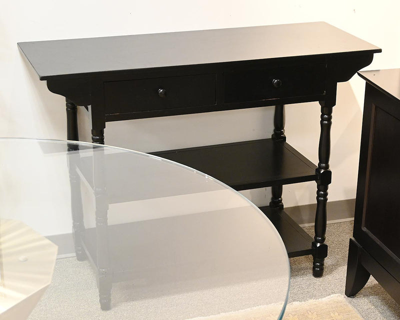 Black Server w/ Drawers & Open Shelving