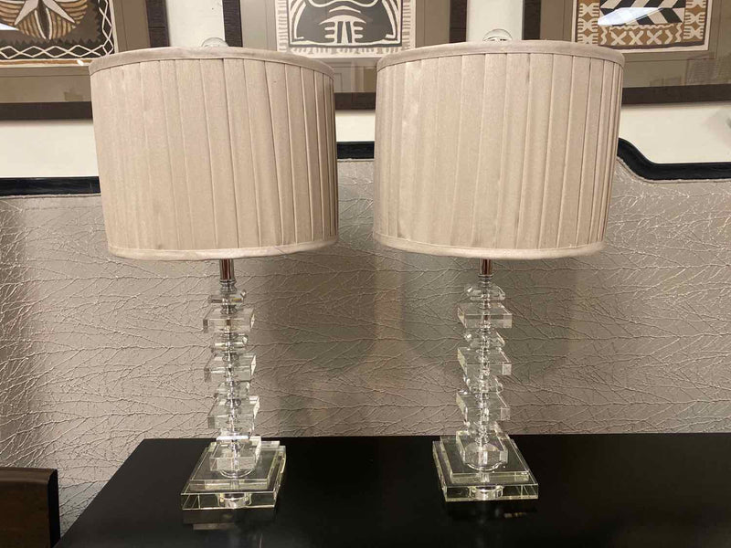 Pair of Glass Table Lamps