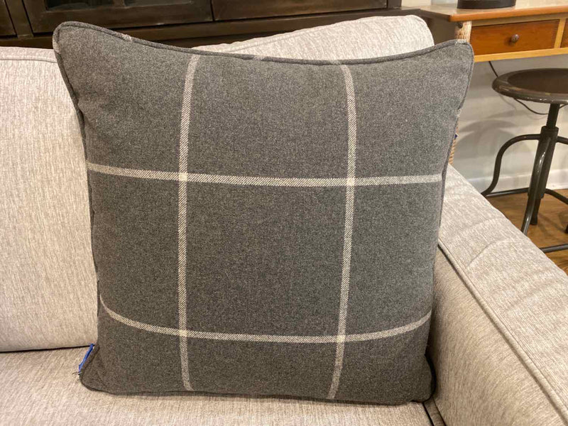 Grey on Grey Grid Accent Pillow